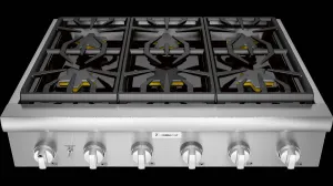 Thermador 36 Inch 6 Sealed Burners Professional Series Gas Rangetop PCG366W