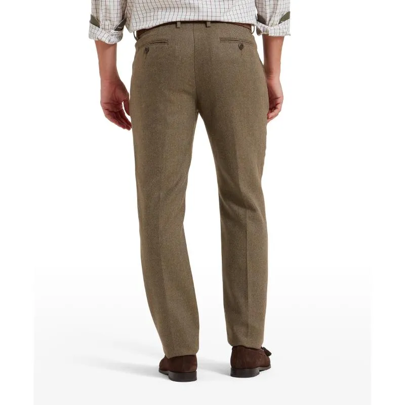 Special Steal Event Todays Best Deal Schoffel Ross Mens Tweed Trousers - Loden Green Herringbone Tweed