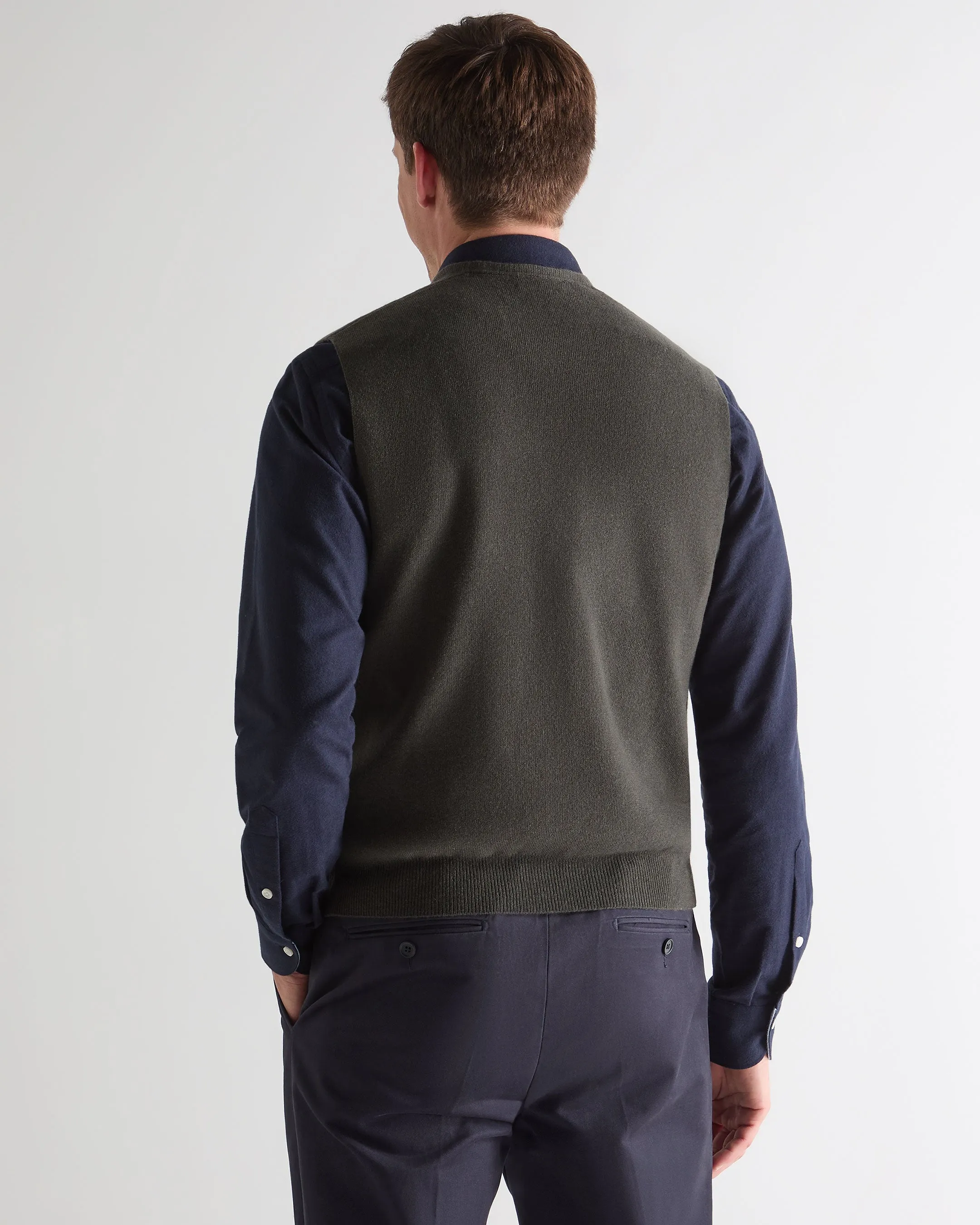 Mega Online Discount Men'S Chelsea Cashmere Waistcoat Arabica Khaki Green