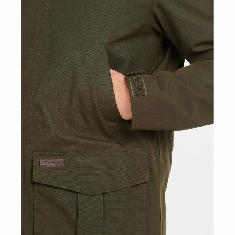 Mega Sale Now Best Deal Online Barbour Brockstone Mens Waterproof Jacket - Dark Olive