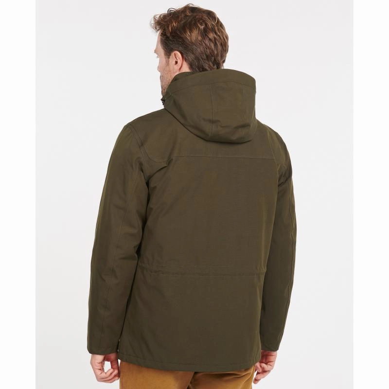 Todays Hot Pick Barbour Brockstone Mens Waterproof Jacket - Dark Olive