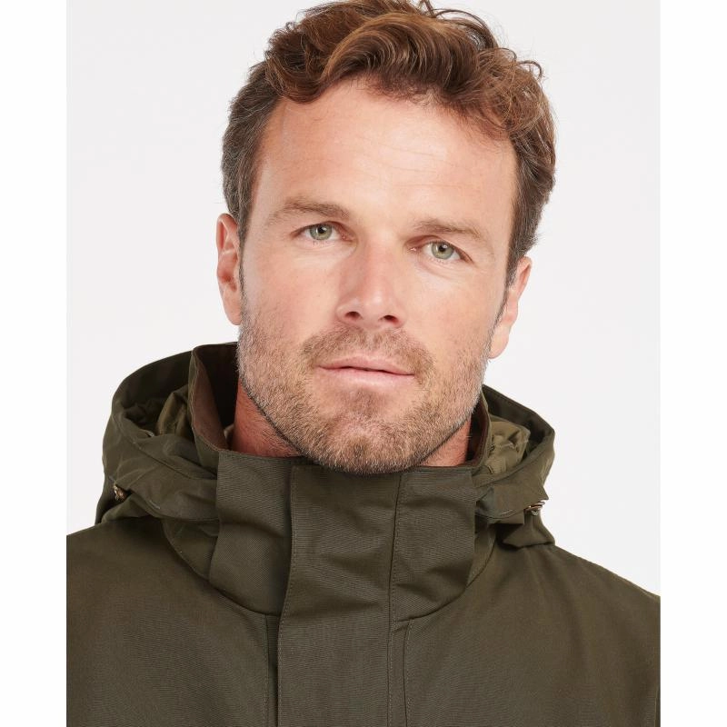 Barbour Brockstone Mens Waterproof Jacket - Dark Olive Limited Time Steal Hot Price Drop