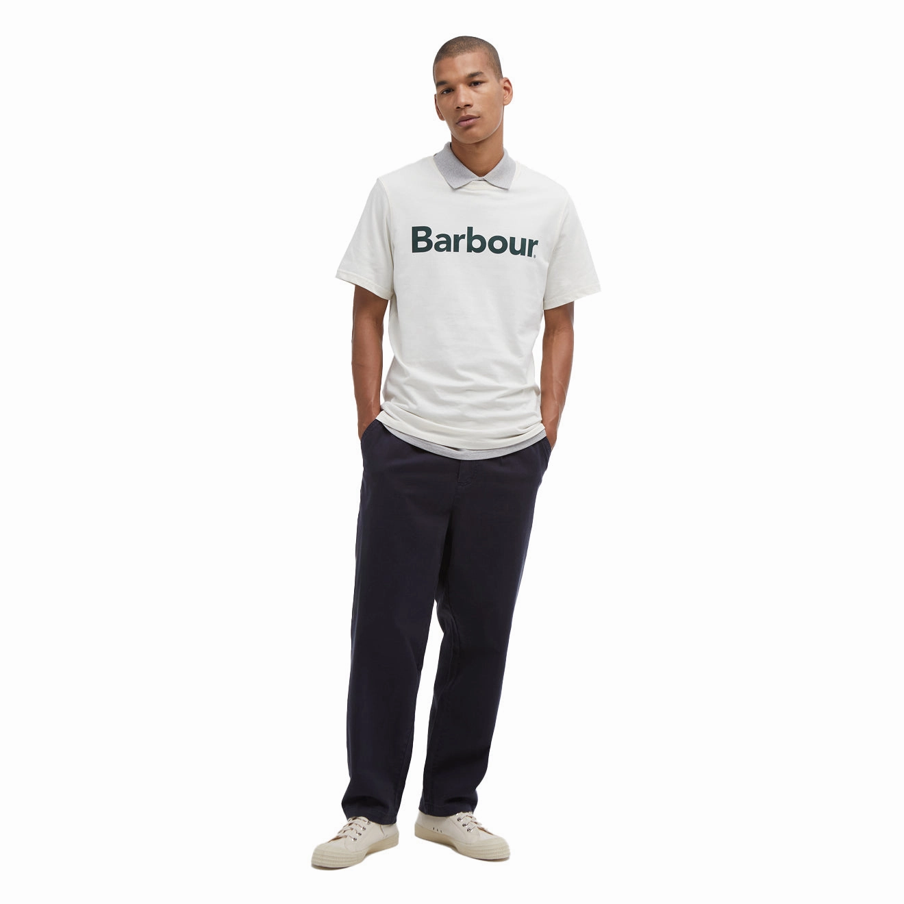 Barbour Logo T-Shirt Whisper White Gift Sale Event Dont Wait Save Today