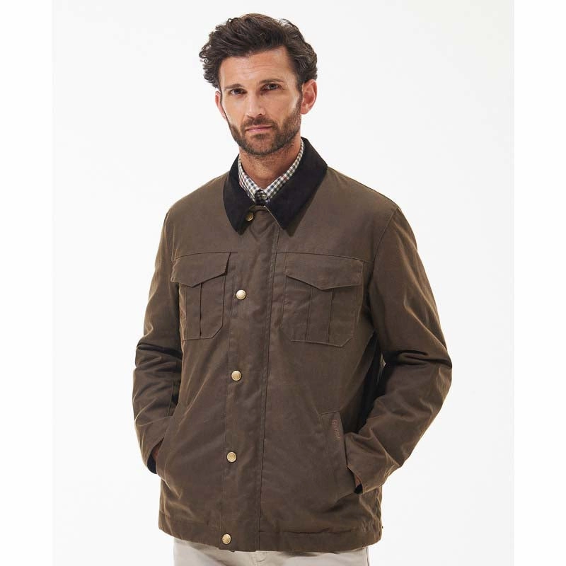 Barbour Spen Mens Wax Jacket - Brown Daily Deal Frenzy