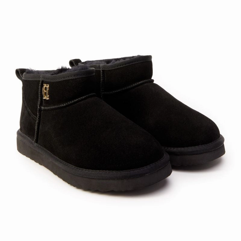 Holland Cooper Ultra Mini Ladies Shearling Boots - Black Shop Grab Savings