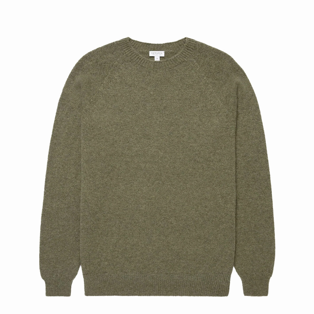 Sunspel Lambswool Crew Neck Sea Moss Shop Save Today