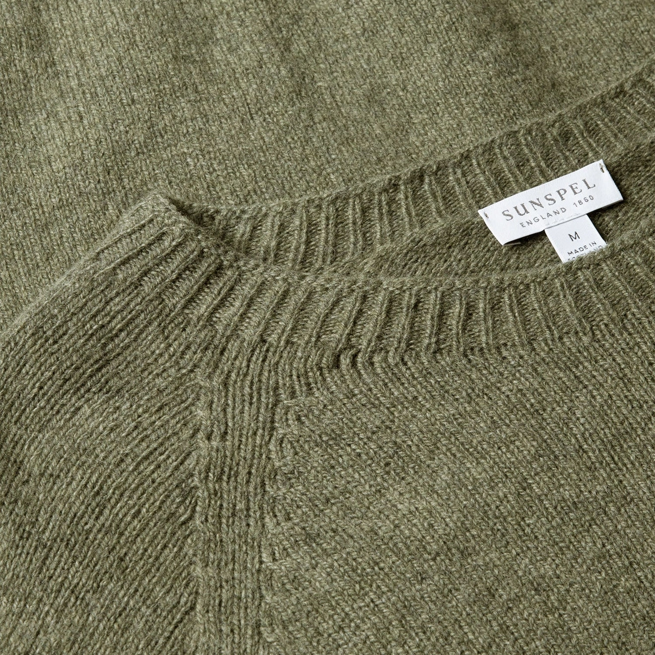 Limited Stock Offer Sunspel Lambswool Crew Neck Sea Moss