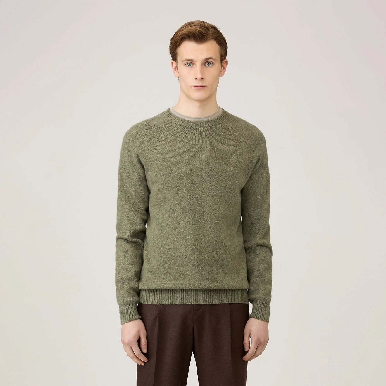 Deal of the Day Sunspel Lambswool Crew Neck Sea Moss
