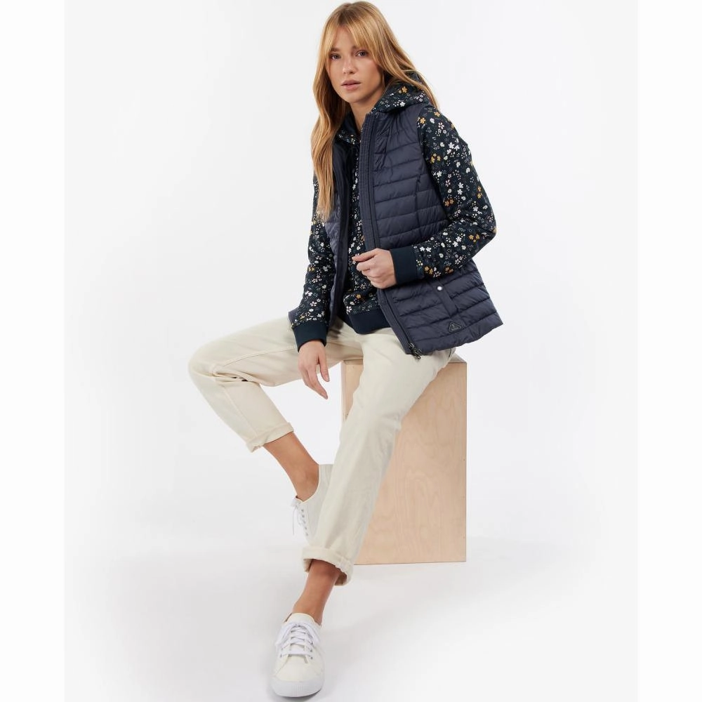 Price Slash Today Barbour Morwick Ladies Quilted Gilet - Summer Navy