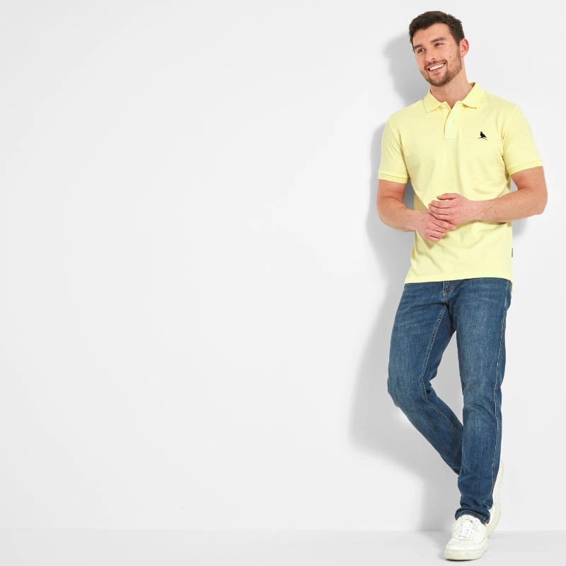 Schoffel St Ives Tailored Mens Polo Shirt  - Pale Lemon Hot Offer Inside Special Price Today