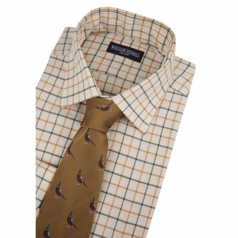 William Powell Cotton Tattersall Shooting Shirt - Green / Ochre Clearance Alert Now