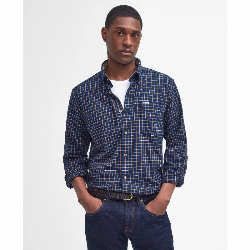 Instant Hot Deal Shop Hot Deals Barbour Bank Tattersall Regular Fit Mens Shirt - Navy