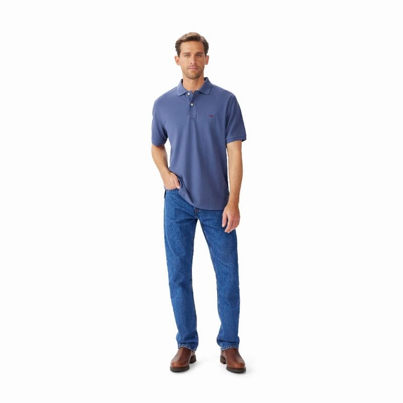 Sweet Deal Today Clearance Event Alert R.M.Williams Rod Mens Polo Shirt  - Blue