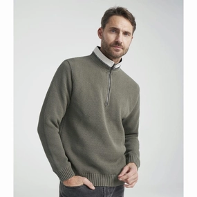 Best Seller Deal Hot Price Drop Holebrook Classic Windproof Mens 1/4 Zip Jumper - Dusty Olive