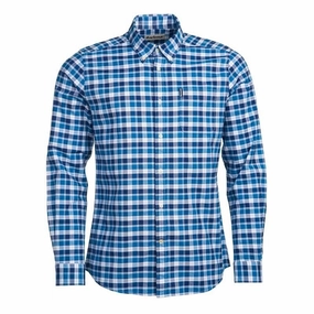 Barbour Country Check 15 Mens Tailored Shirt - Blue MustShop Sale