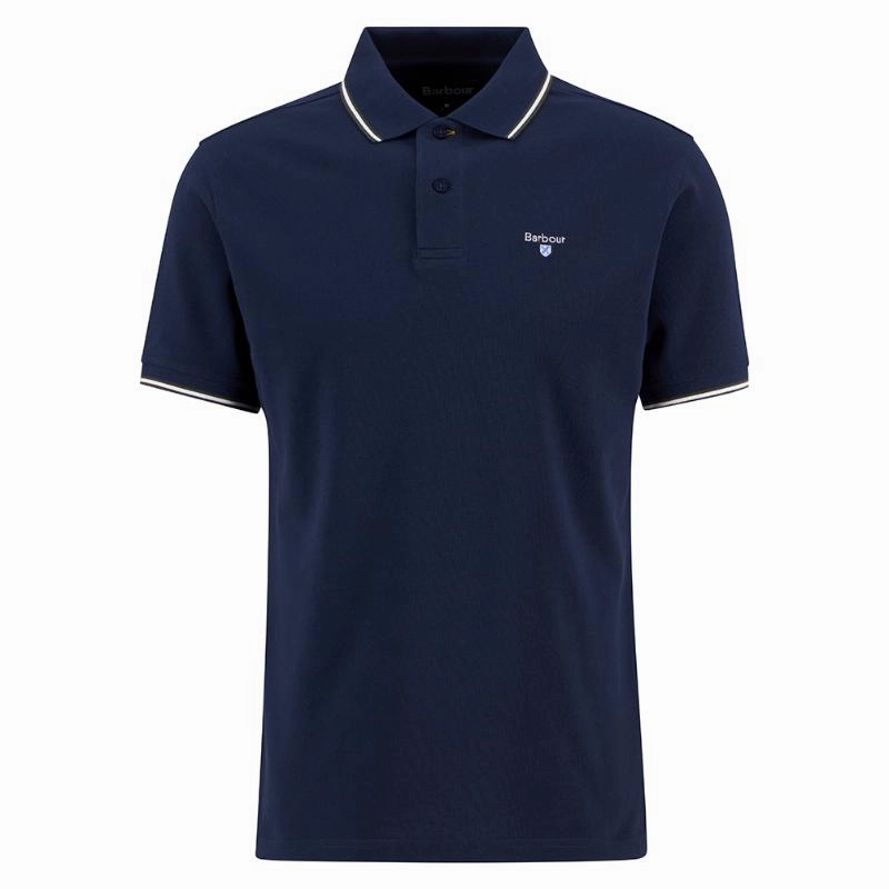 Barbour Fielding Tailored Fit Mens Polo Shirt - Navy Today Only Special