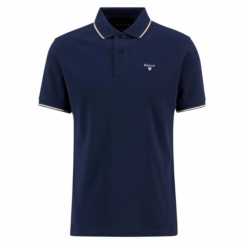 Barbour Fielding Tailored Fit Mens Polo Shirt - Navy Instant Deal Today