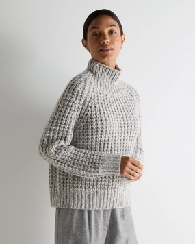 Instant Savings Deal Women'S Super Chunky Rib Cashmere Jumper Flannel Grey Marl