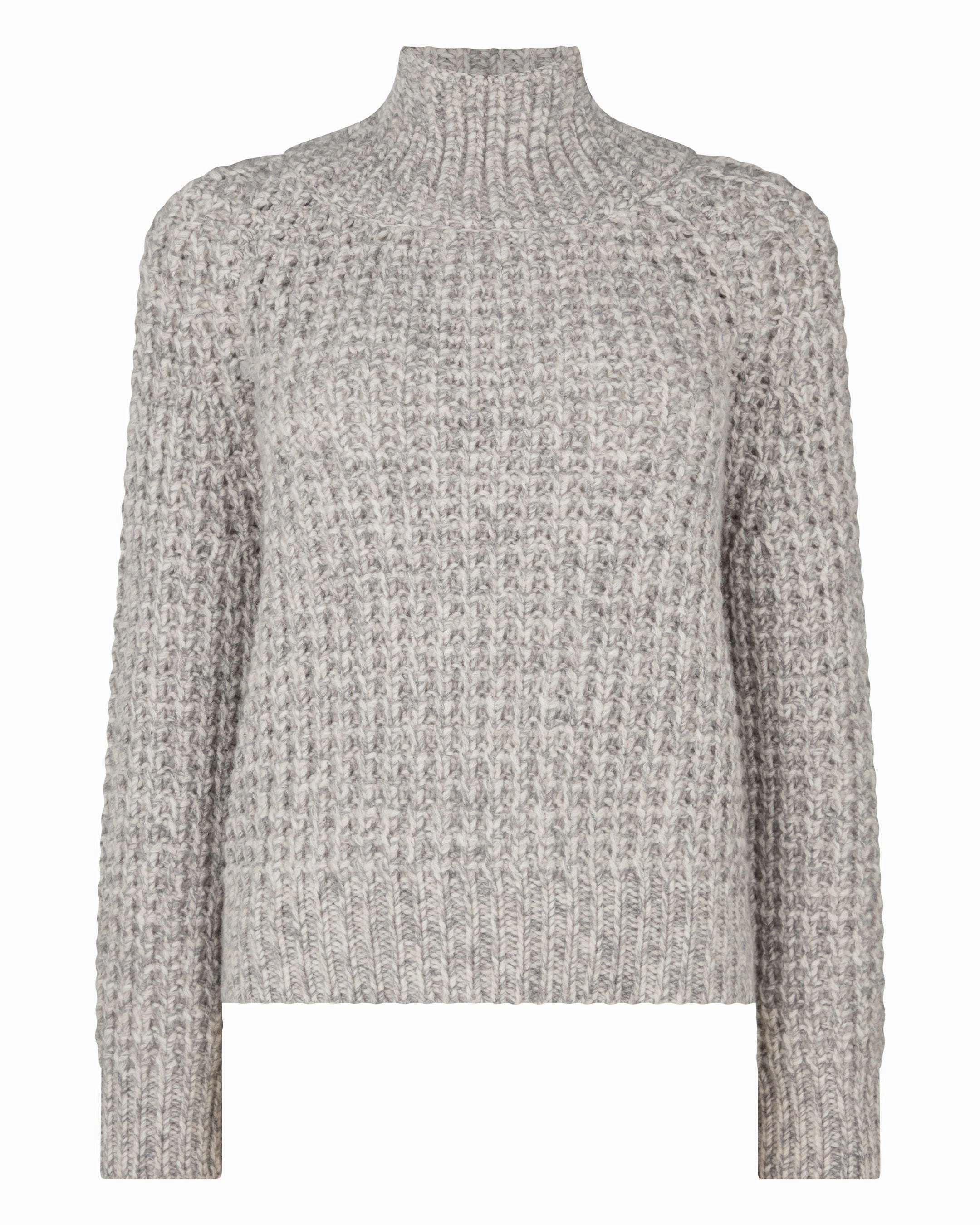 Shop Save Big Women'S Super Chunky Rib Cashmere Jumper Flannel Grey Marl