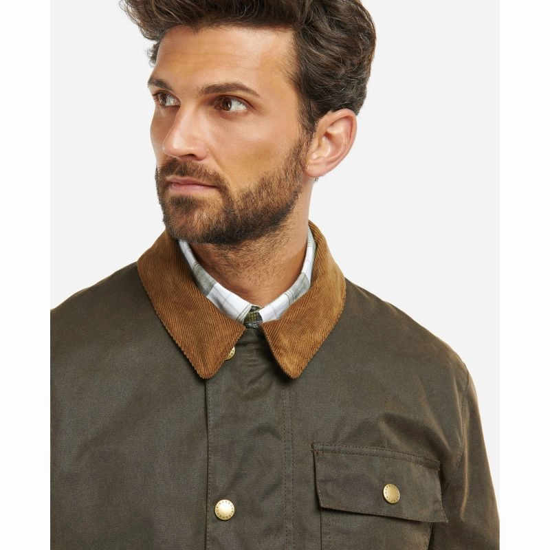 Barbour Meldon Mens Wax Jacket - Brown/Classic Tartan Special Offer Inside