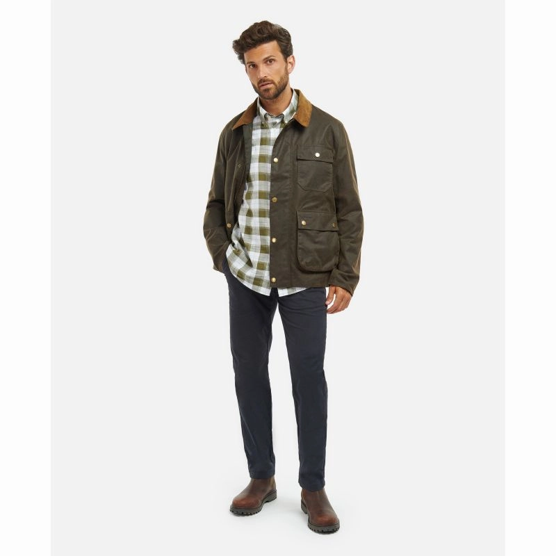 Clearance Savings Now Dont Miss This Deal Barbour Meldon Mens Wax Jacket - Brown/Classic Tartan