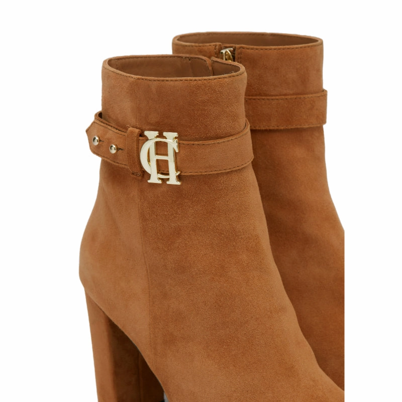 Holland Cooper Mayfair Suede Ladies Ankle Boots - Tan Mega Sale Now Special Price Today