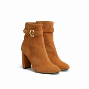Holland Cooper Mayfair Suede Ladies Ankle Boots - Tan Shop Smart Deals