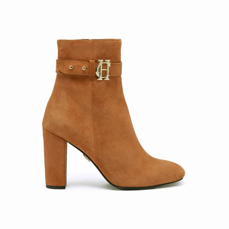 Holland Cooper Mayfair Suede Ladies Ankle Boots - Tan Perfect Gift Sale