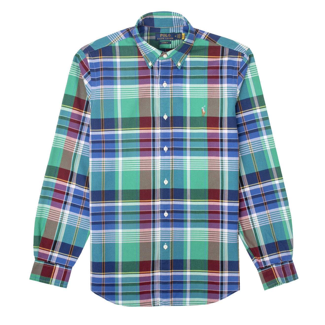 Polo Ralph Lauren Custom Fit L/S Check Shirt Royal / Green Multi Todays Mega Savings