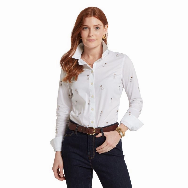 Schoffel Ladies Norfolk Shirt - Jack Russel Print Hot Offer Ending Soon