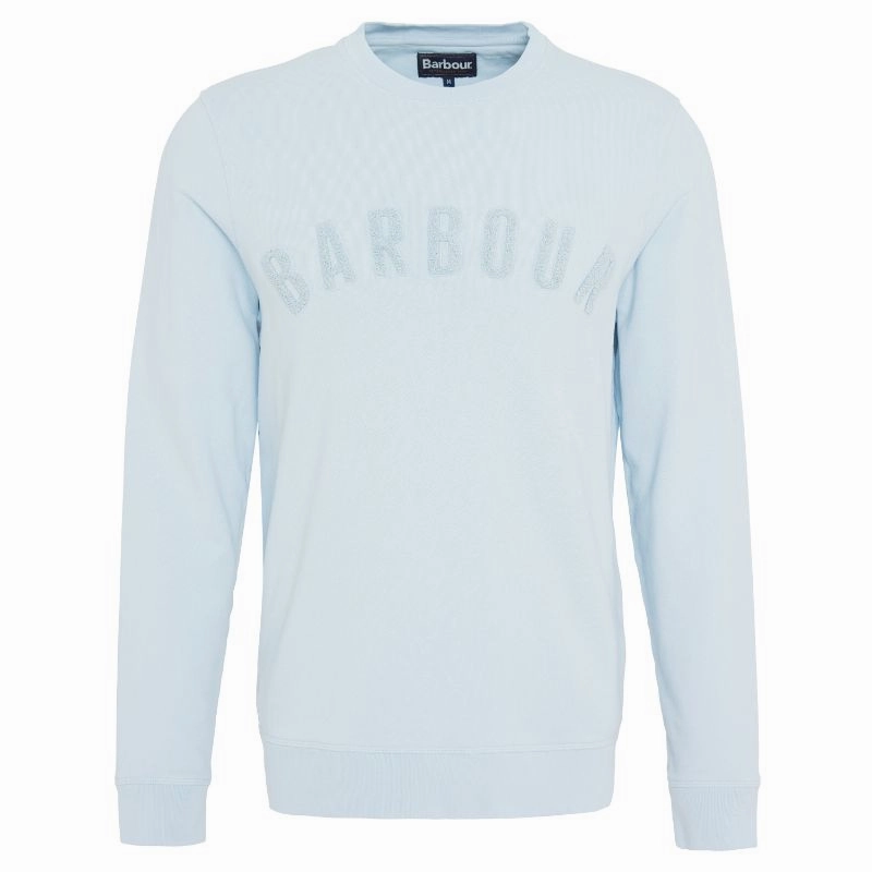 Barbour Wash Prep Logo Mens Sweatshirt - Niagara Mist Today Only Offer Limited Edition Offer