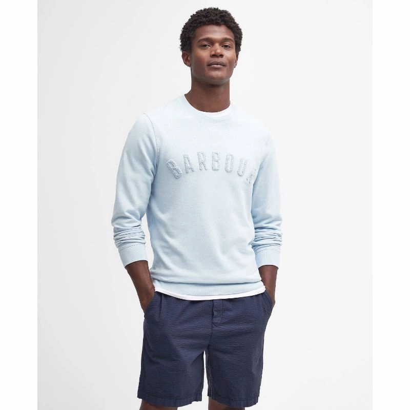 Barbour Wash Prep Logo Mens Sweatshirt - Niagara Mist MustHave Items Daily Deal Frenzy