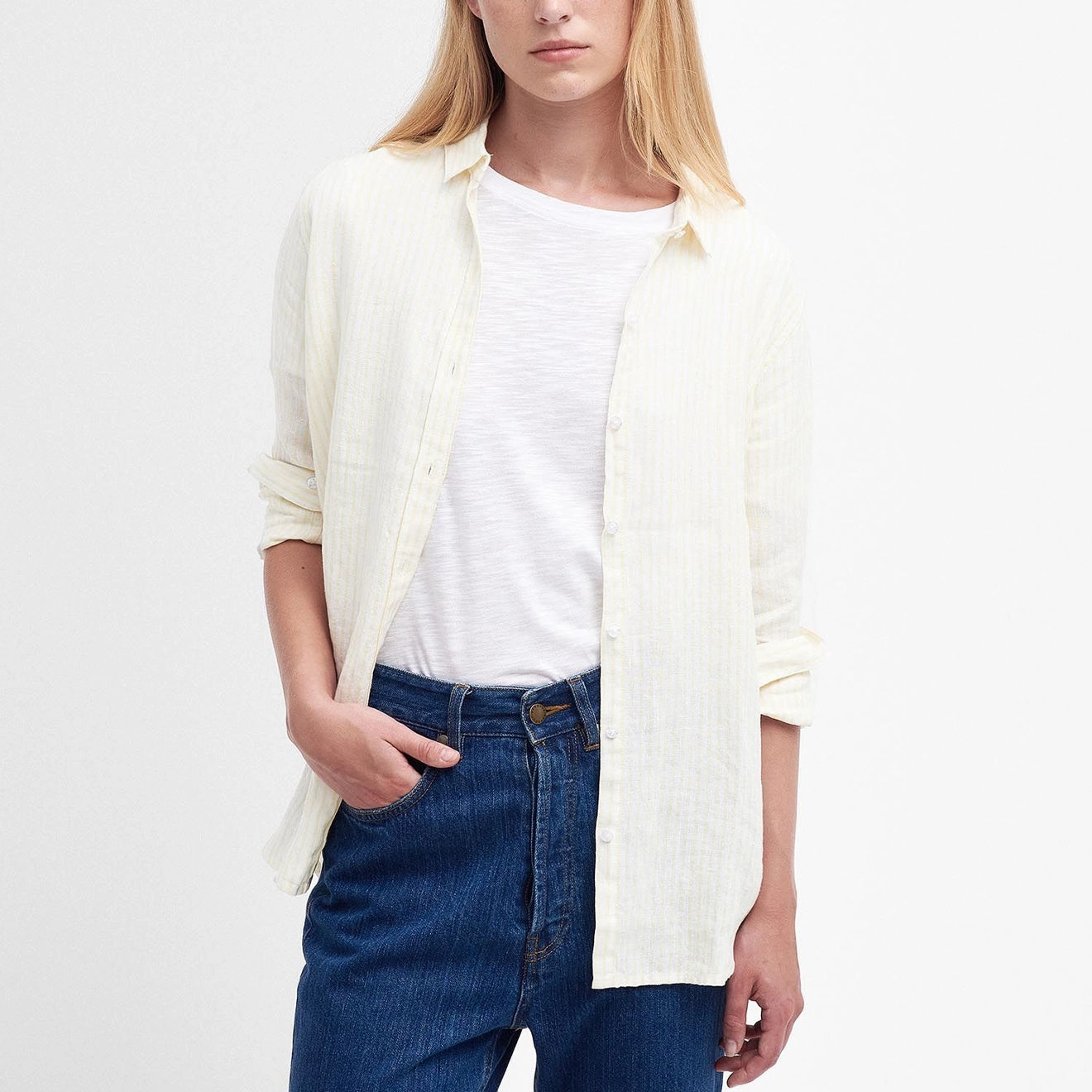 Shop the Savings Barbour Womens Marine Relaxed Shirt Lemonade