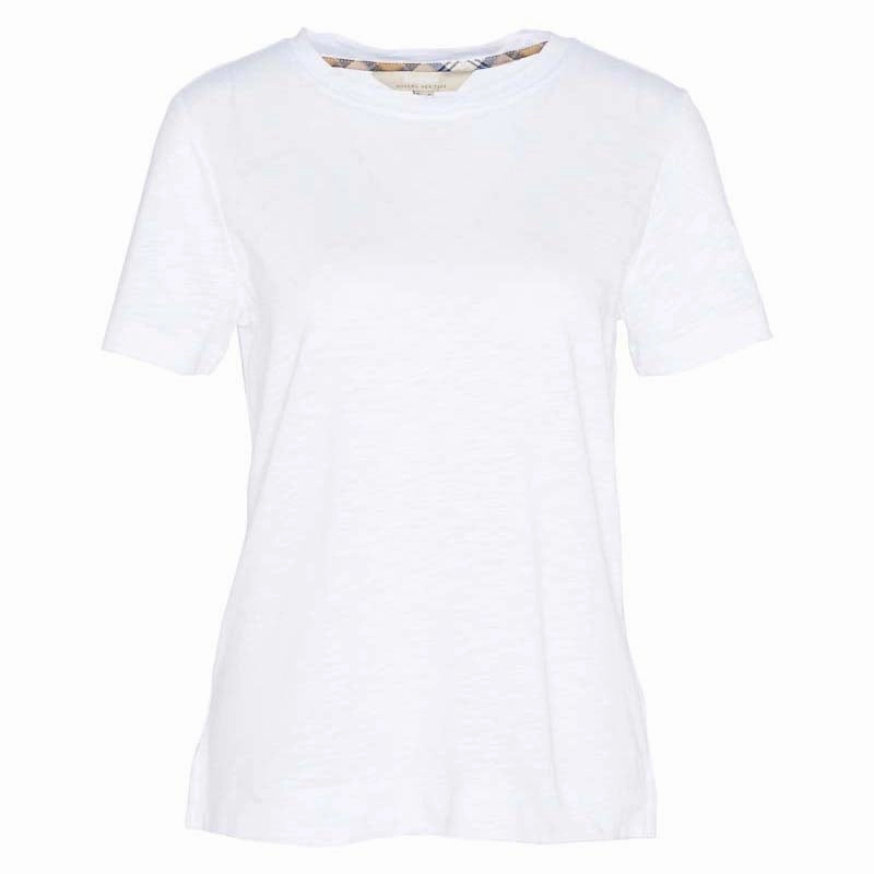 Clearance Sale Now Save Today Only Barbour Darla Ladies Top - White/Pink Hessian Tartan