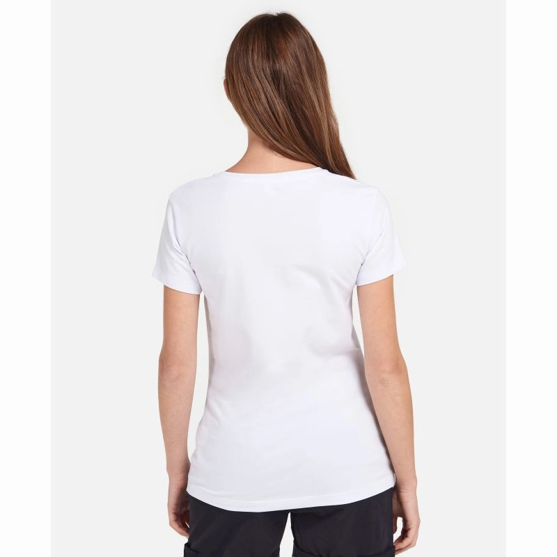 Barbour Otterburn Ladies T-Shirt - White/Navy Flash Sale Alert Now