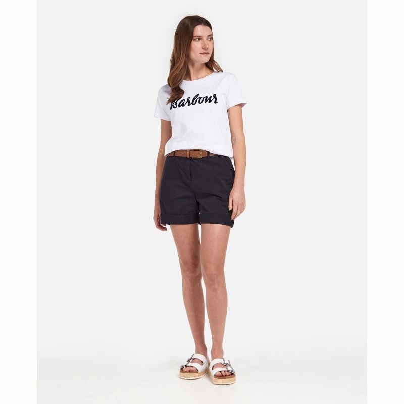 Special Deals Online Barbour Otterburn Ladies T-Shirt - White/Navy