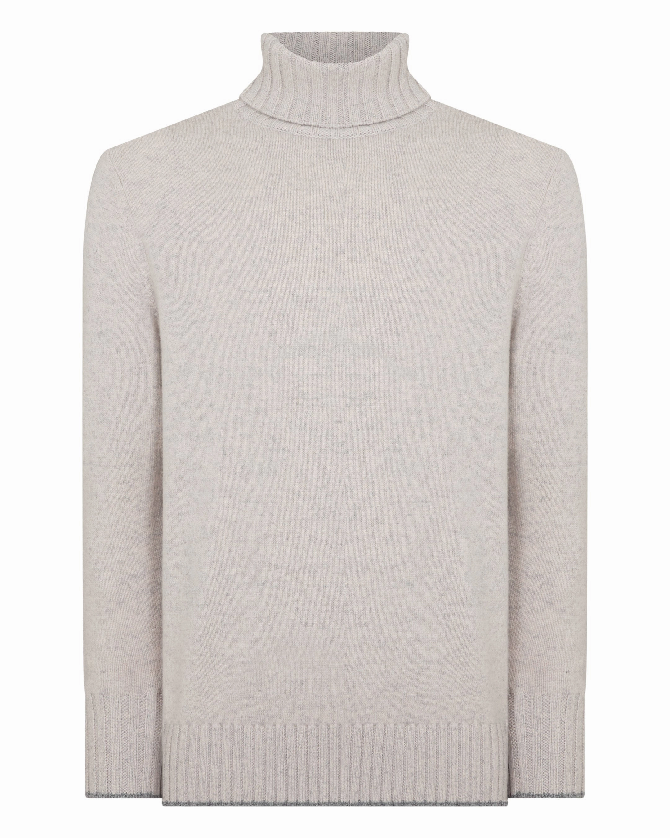 Last Chance Steal Men'S Brompton Roll Neck Cashmere Jumper Nougat Brown Marl