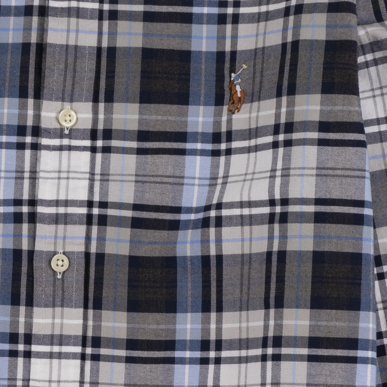 Polo Ralph Lauren L/S Classic Oxford Sports Shirt S/F Grey Heather / Blue Clearance Sale