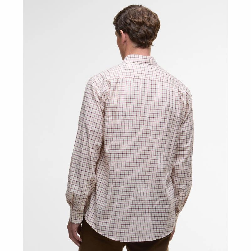 Exclusive Deal Inside Todays Special Savings Barbour Preston Mens Regular Fit Shirt - Fired Brick
