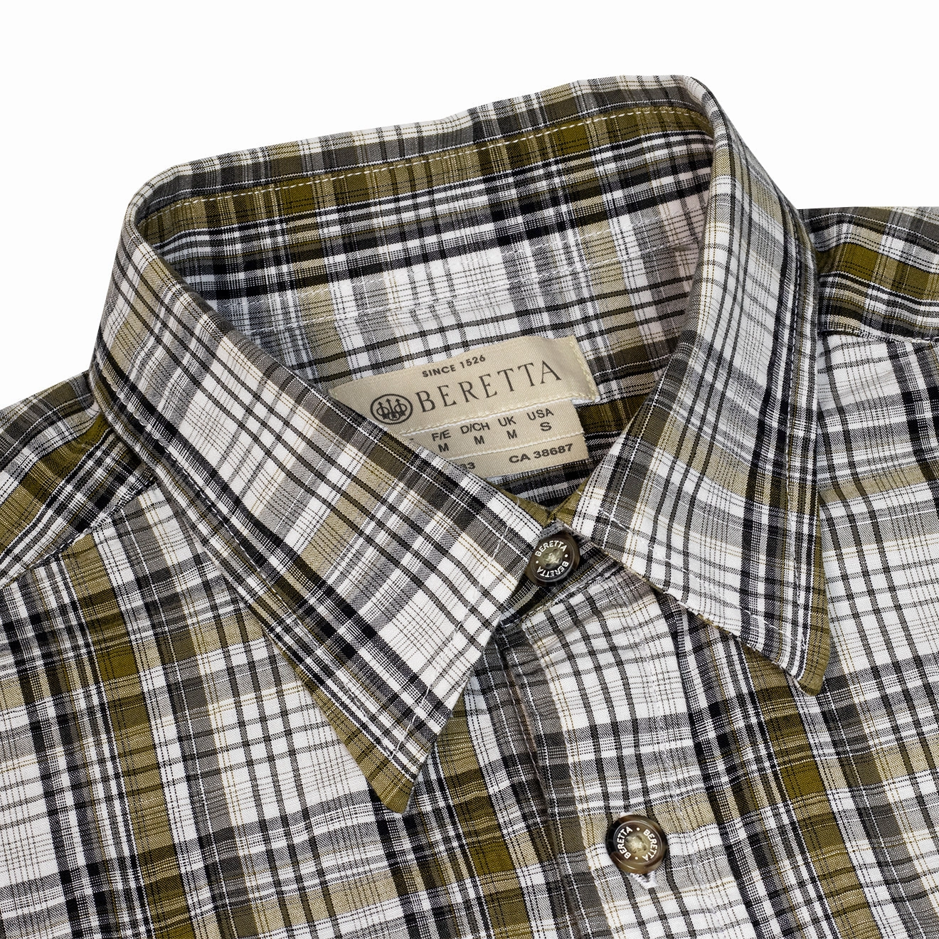 New Arrival Discount Beretta Ss Trail Shirt White / Black / Brown Check