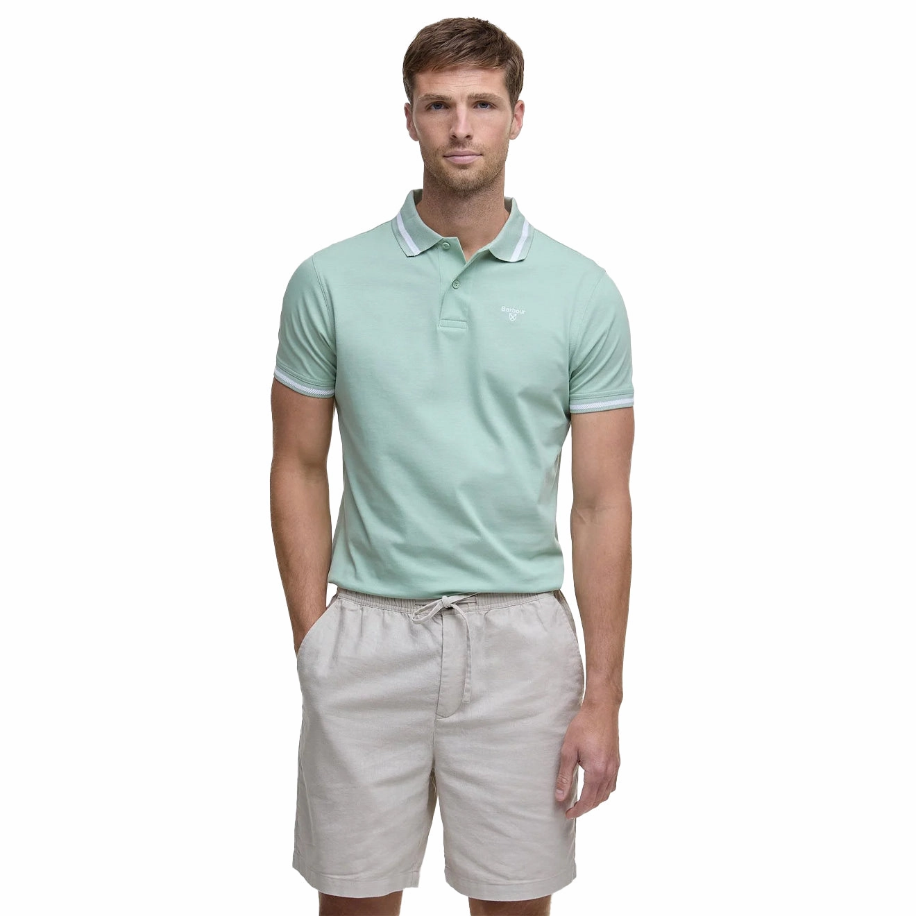 Instant Discount Special Deal Frenzy Barbour Ferrybridge Lightweight Tailored Fit Polo Shirt Pale Apple