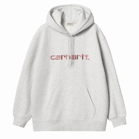 Grab Your Savings Carhartt Wip Womens Hooded Sweat Ash Heather / Dusty Rose