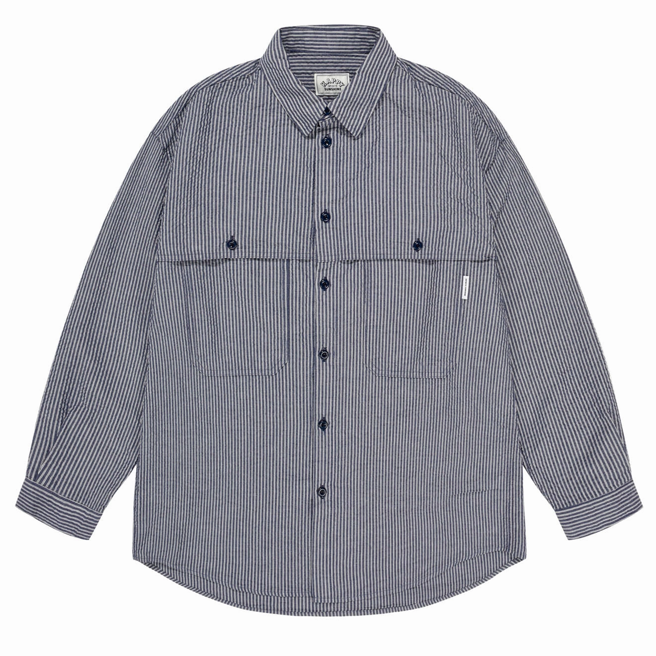 Best Deal Today Kappy Stripe Pocket Work Shirt Navy