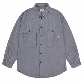 Best Deal Today Kappy Stripe Pocket Work Shirt Navy