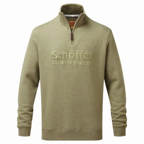 Shop Smart Save Instant Deal Today Schoffel Bude Mens 1/4 Zip Sweatshirt - Light Khaki Marl