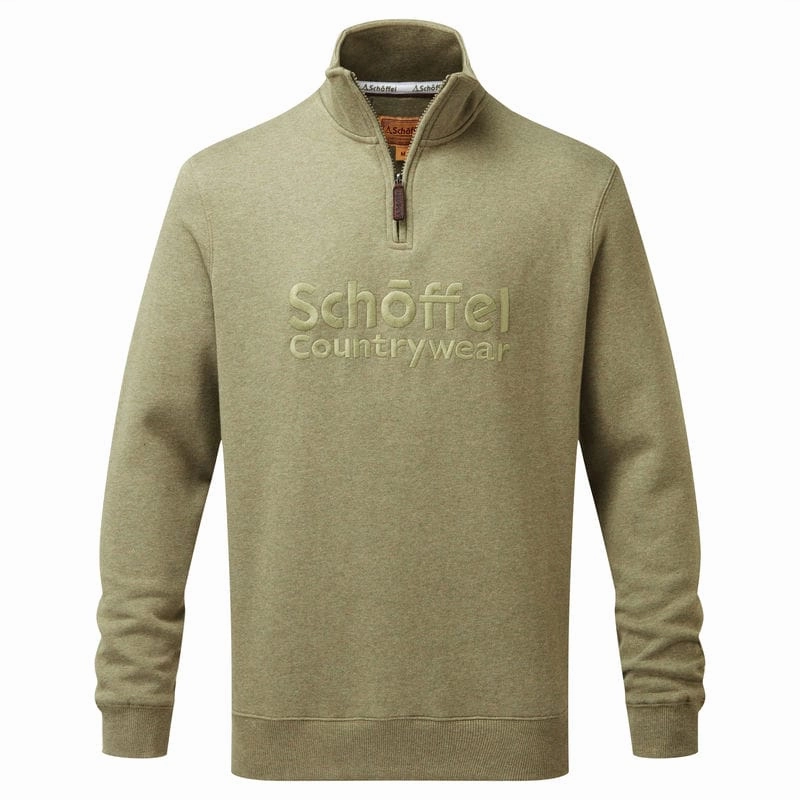 Shop Smart Save Instant Deal Today Schoffel Bude Mens 1/4 Zip Sweatshirt - Light Khaki Marl