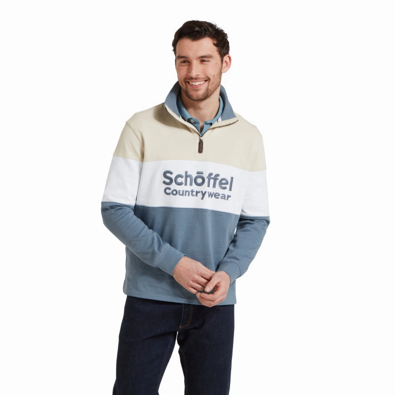 Schoffel Exeter Heritage 1/4 Zip Jumper - Stone Dont Miss This Steal Mega Online Discount