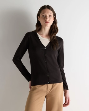 Shop Grab Savings Big Hot Sale Women'S Mia Superfine Cashmere V Neck Cardigan Chocolate Brown