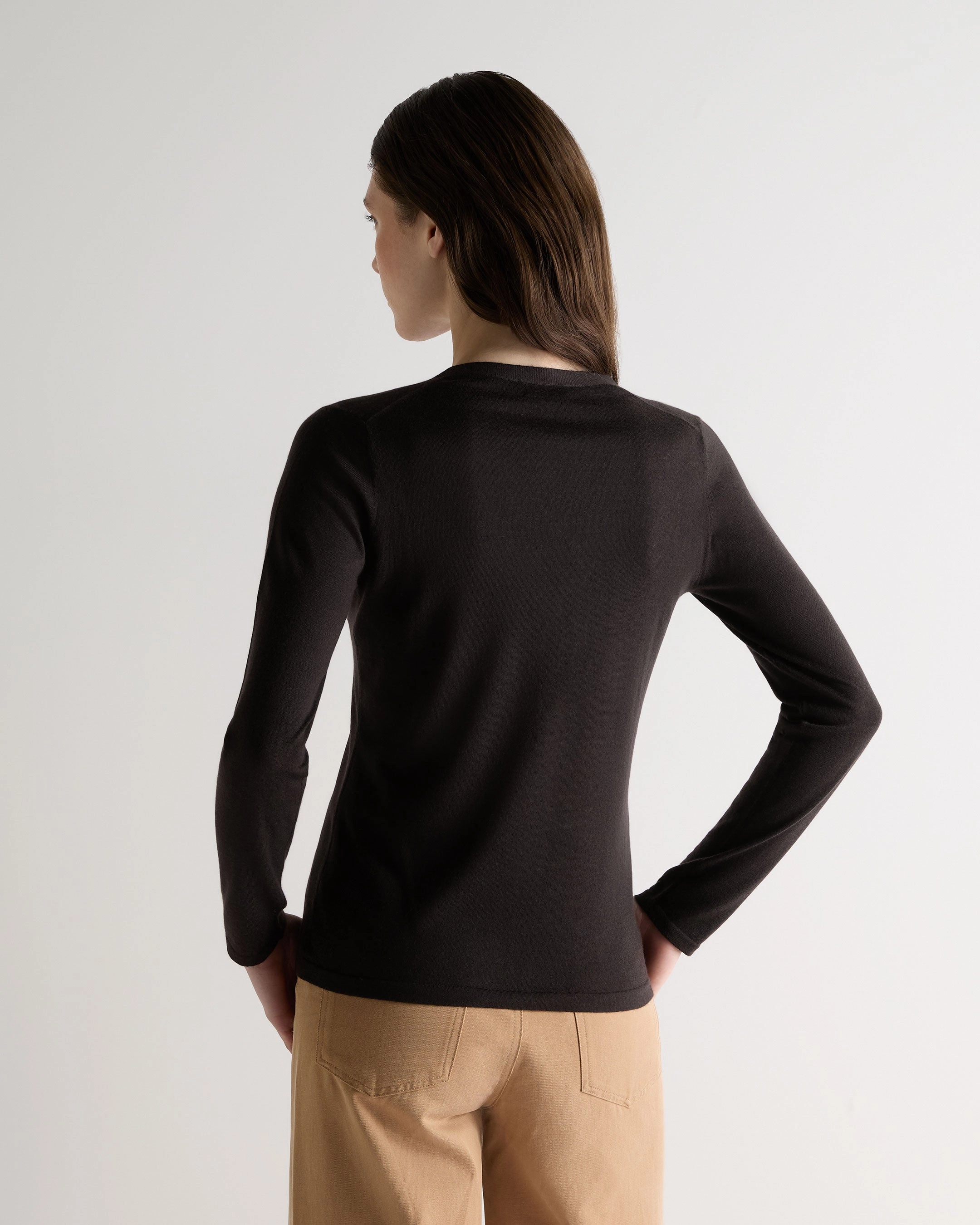 Save Today Event Shop Smart Deals Women'S Mia Superfine Cashmere V Neck Cardigan Chocolate Brown