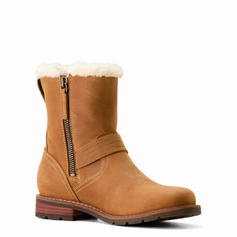 Ariat Savannah Sherpa Waterproof Ladies Boot - Carmel Tan Steal Todays Offer